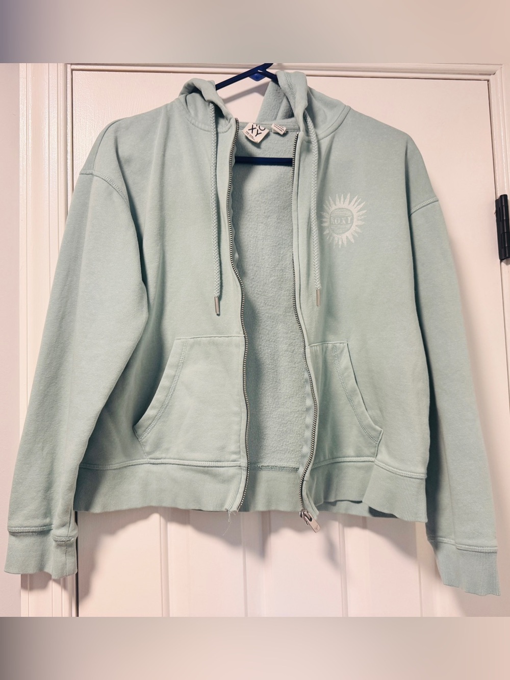 Roxy Light Mint Zip-Up Hoodie Jacket with Sun Logo